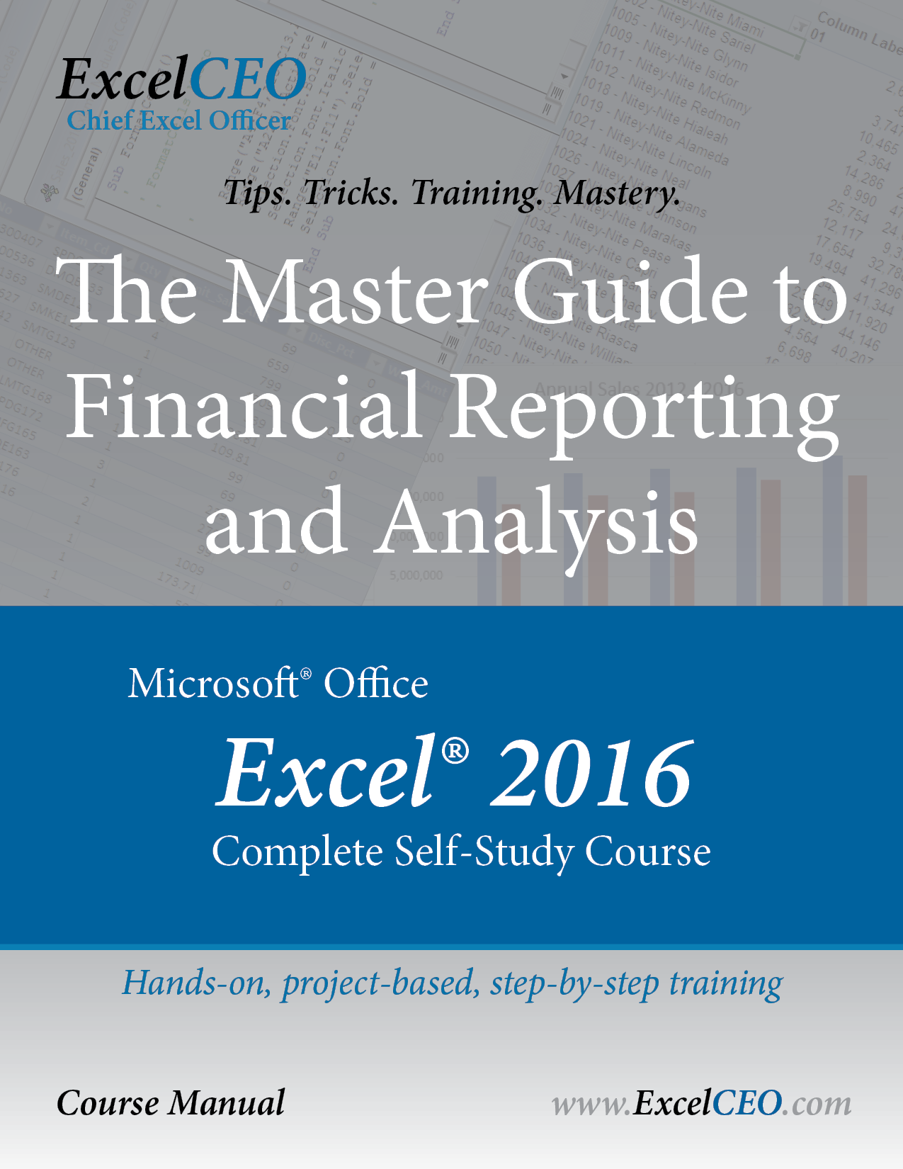 Excel 2016 Manual Cover and Product Page Link